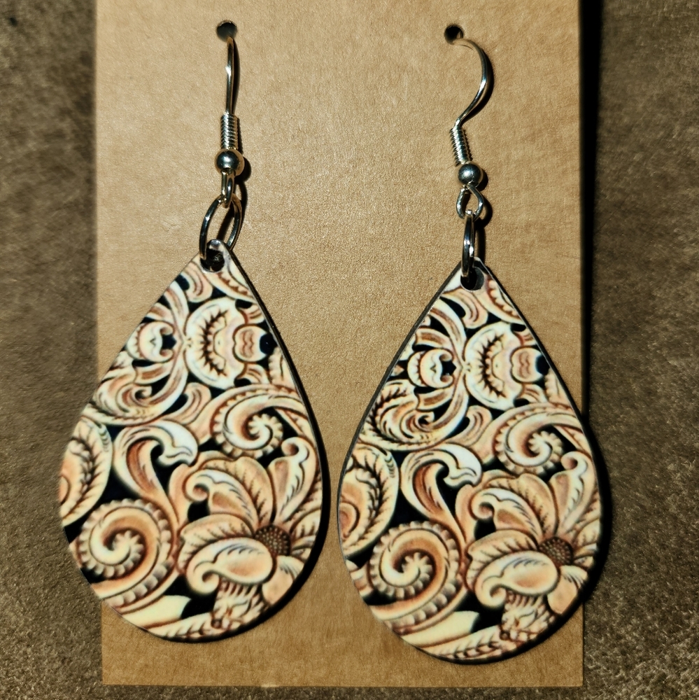 Homemade teardrop earrings